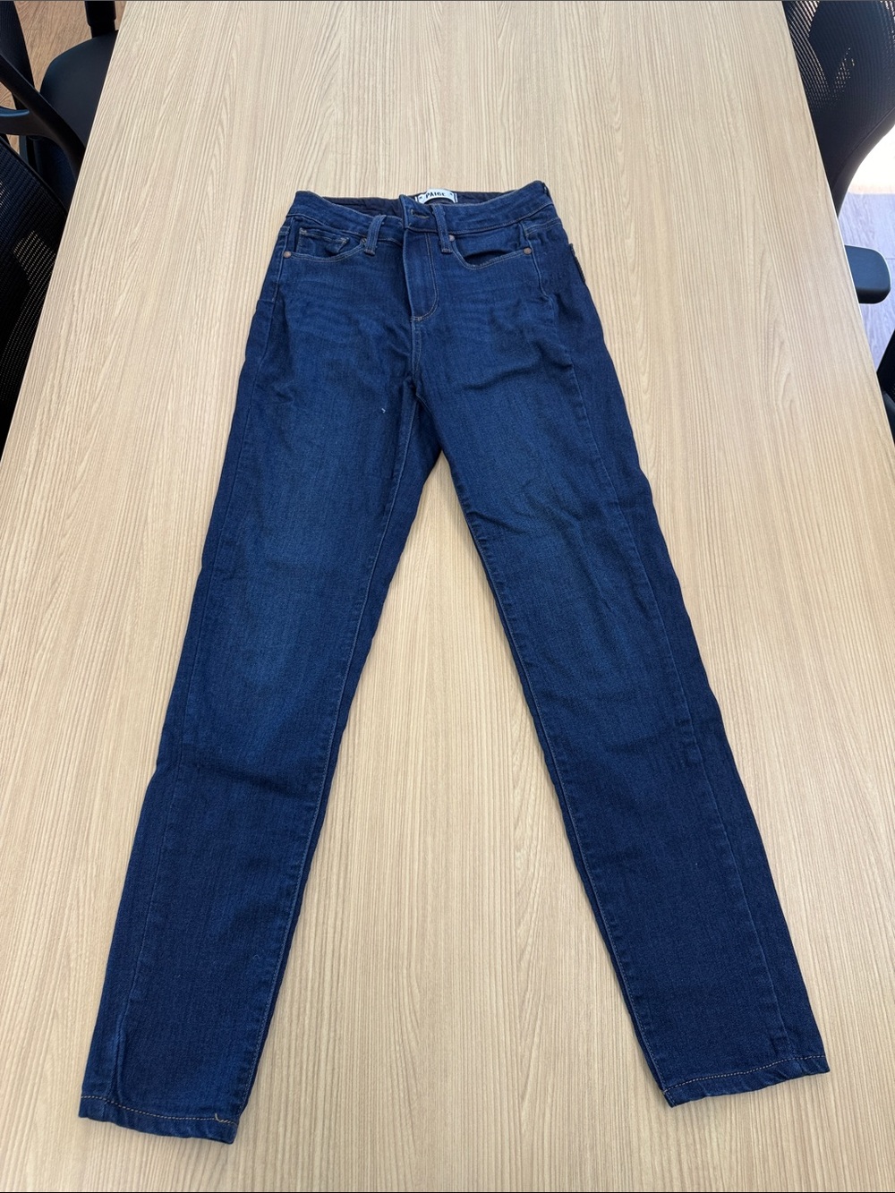 PAIGE Dark Blue Women's Slim Straight Jeans